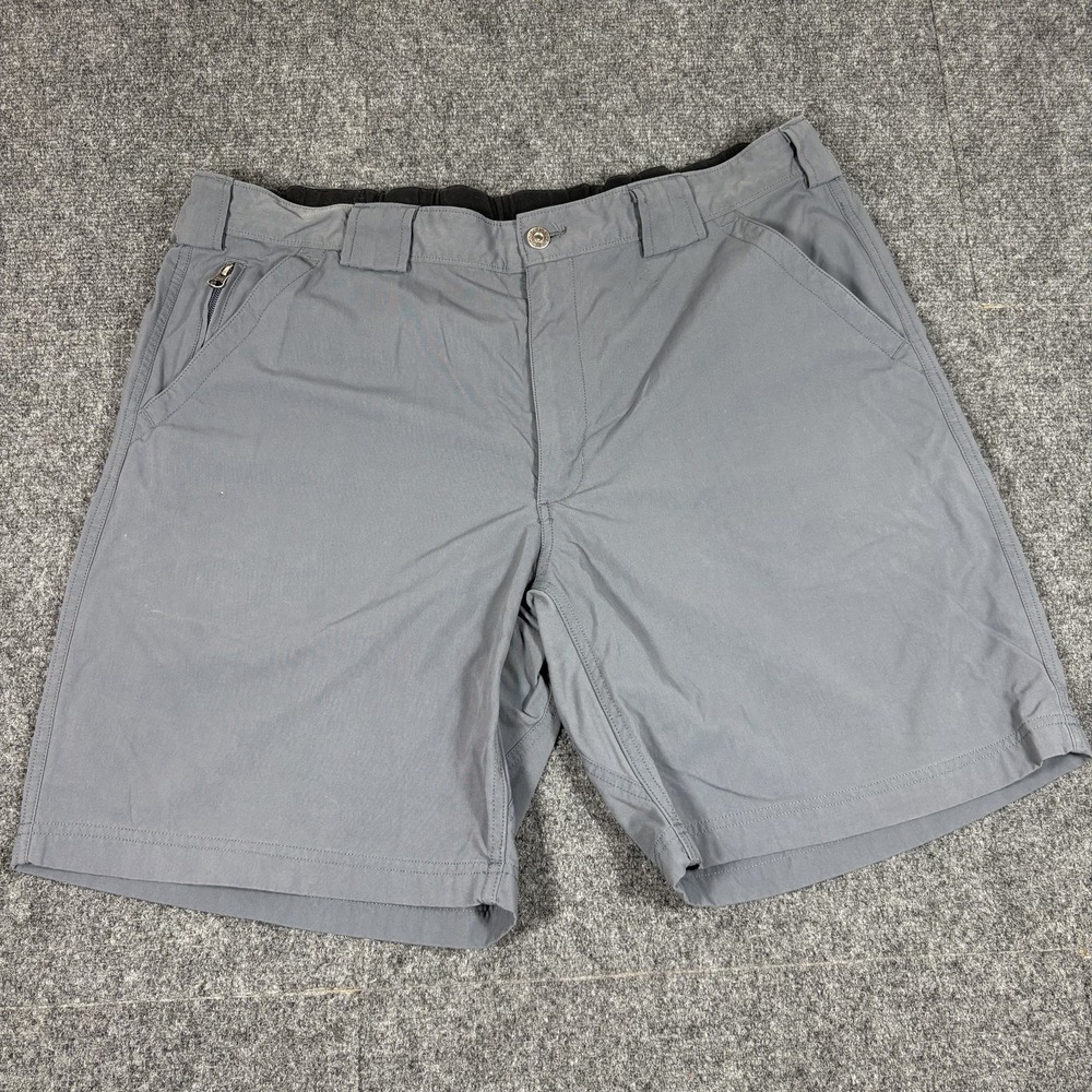Duluth Trading Men's Shorts XL Gray Stretch Elastic Waist Gusset Camp Hike‎ Dad